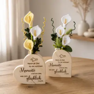 Holzherzvase